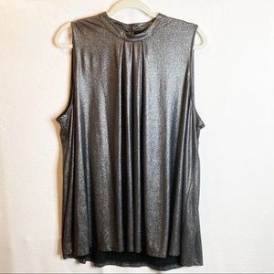 Lane Bryant Metallic Silver Top